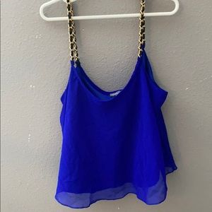 Royal blue chiffon tank top
